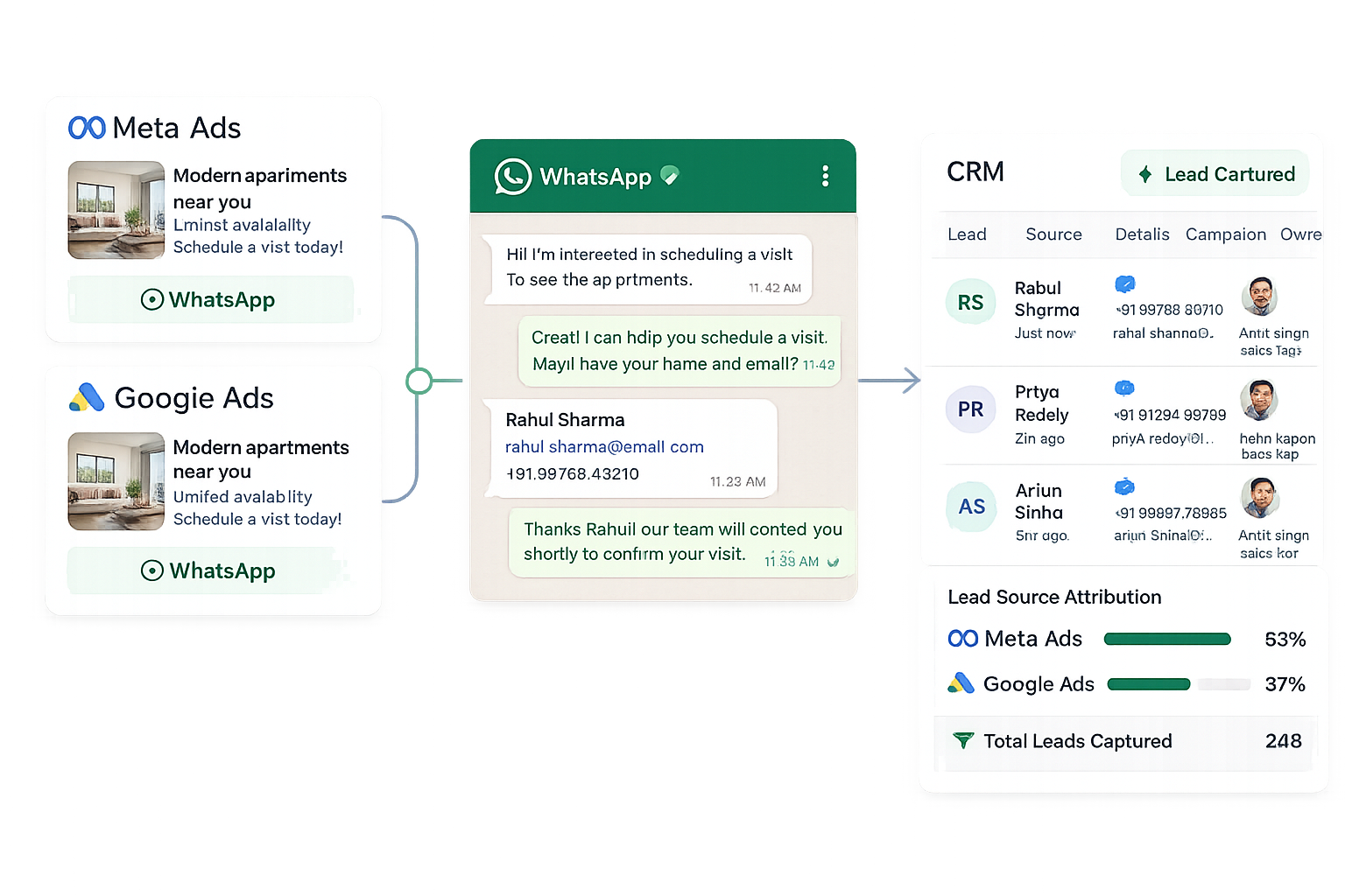Real estate lead capture and auto-qualification in WhatsApp